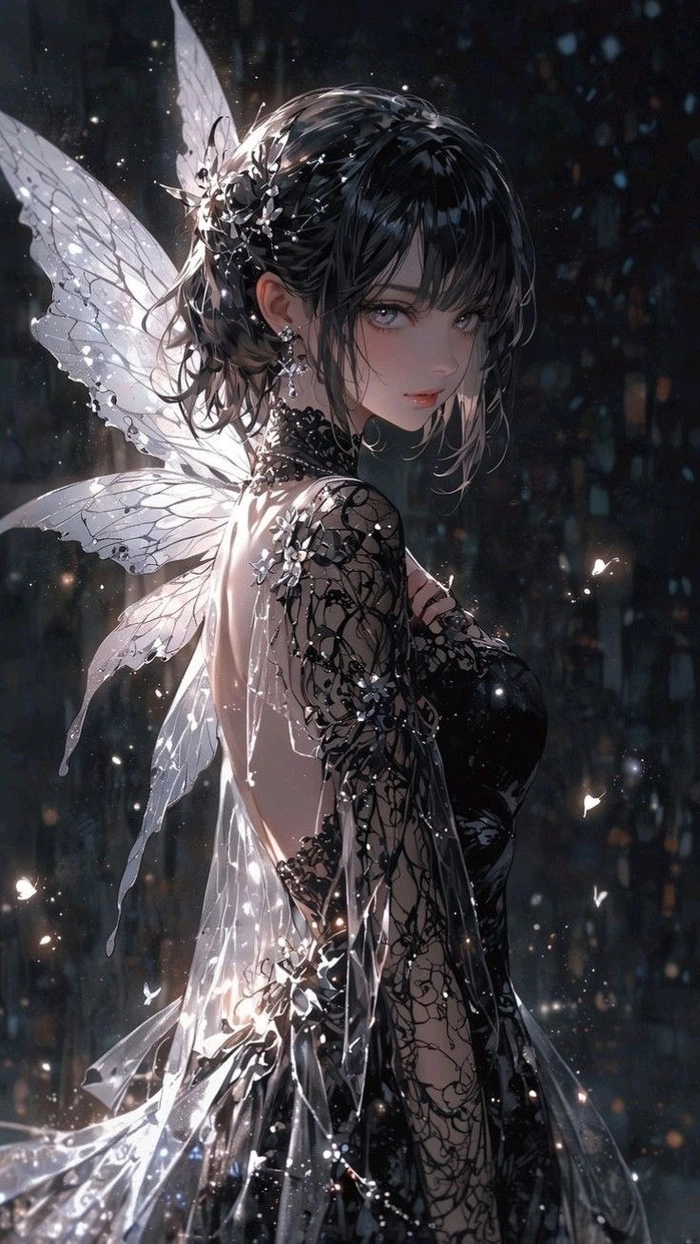 Hình nền Anime nữ tóc đen