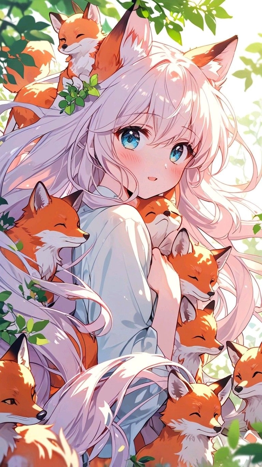 Hình nền anime nữ đẹp tóc hồng