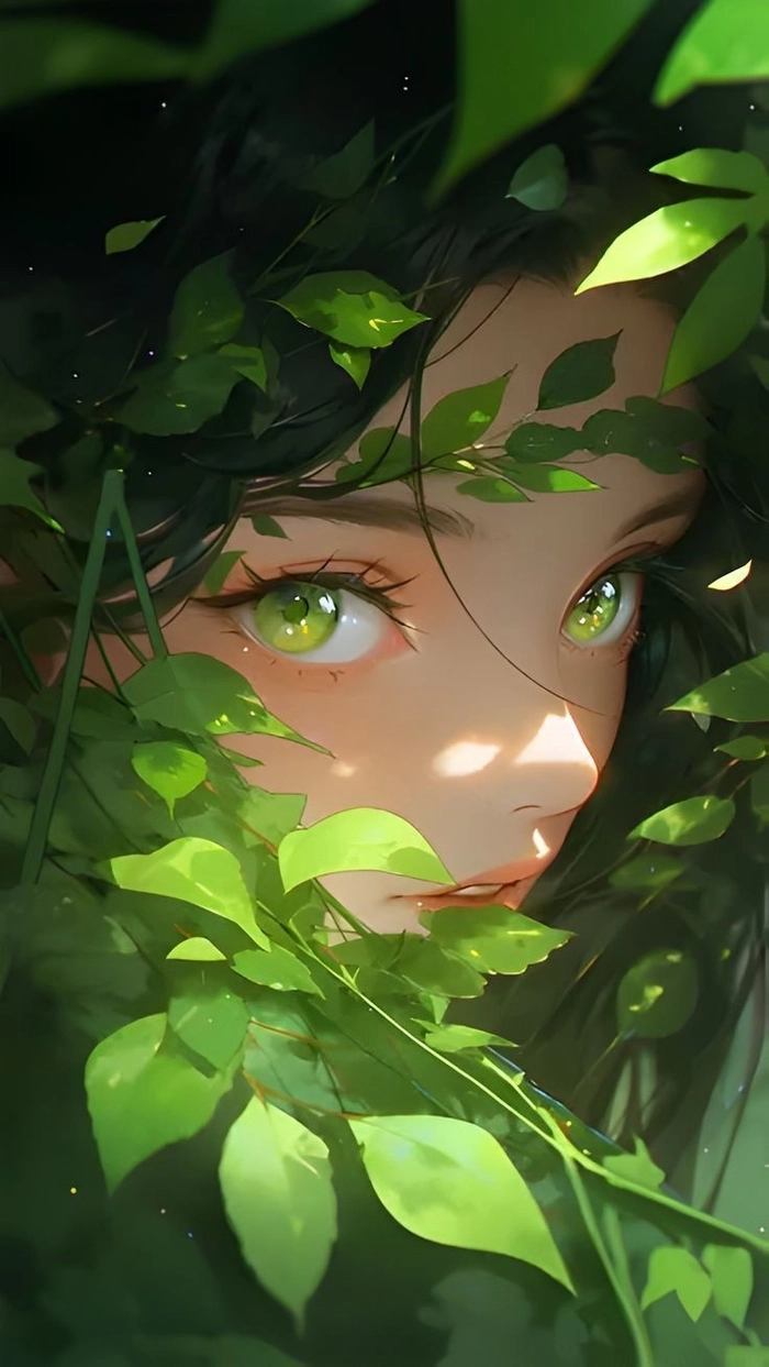 Hình nền anime xanh lá đẹp