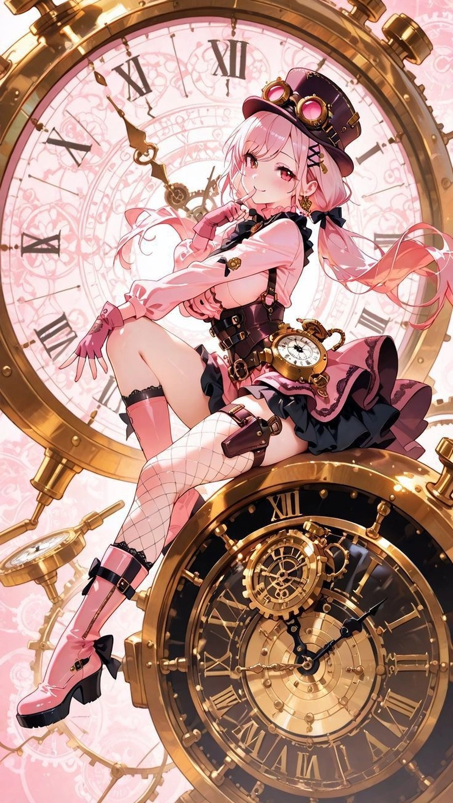 Hình nền điện thoại anime tóc hồng