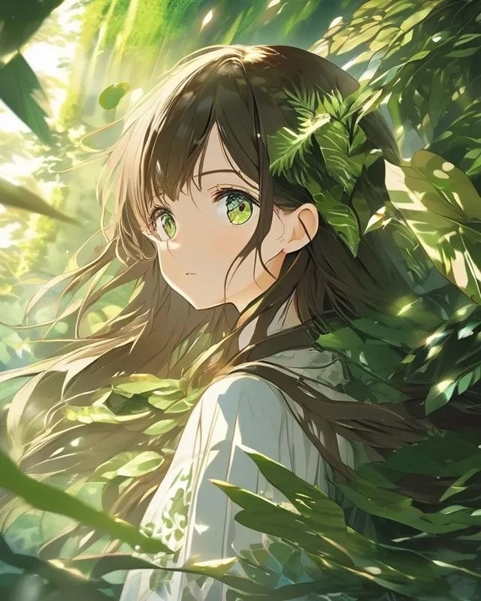 Hình nền điện thoại anime xanh lá