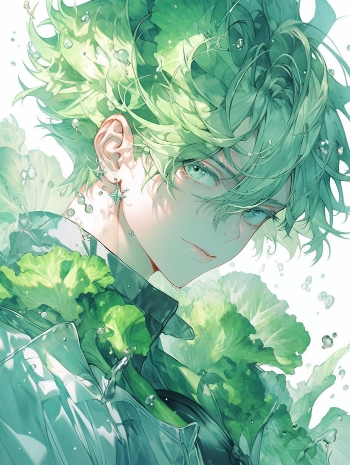 Hình nền máy tính anime xanh lá