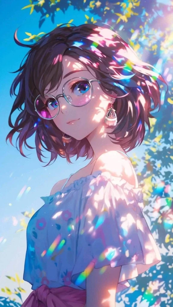 Hình nền tóc ngắn anime nữ