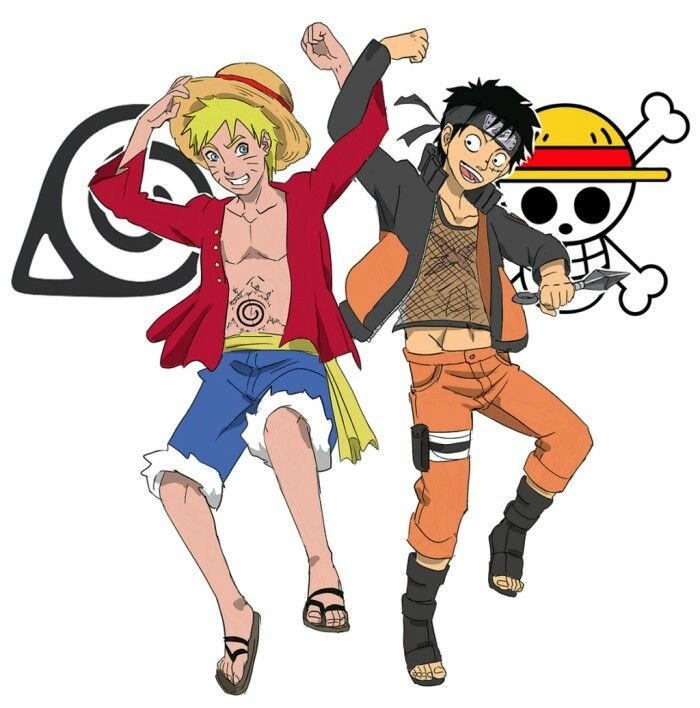 Hình sáng tạo Naruto x Luffy