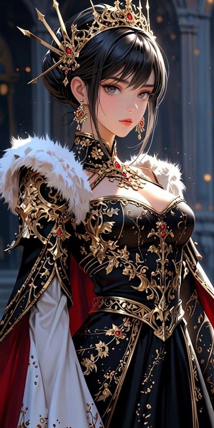 Hình vẽ nữ Anime tóc đen