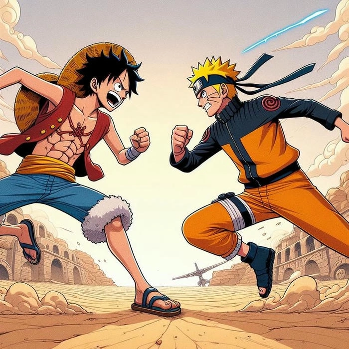 Hình wallpaper Naruto x Luffy