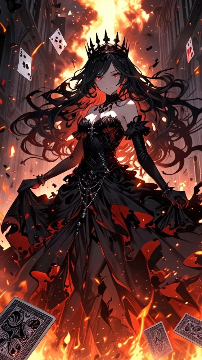 Tóc đen dài Anime nữ