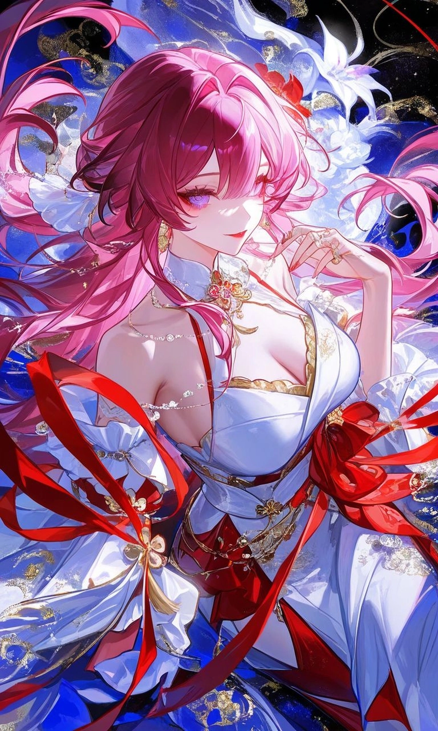 Tóc hồng anime girl cute