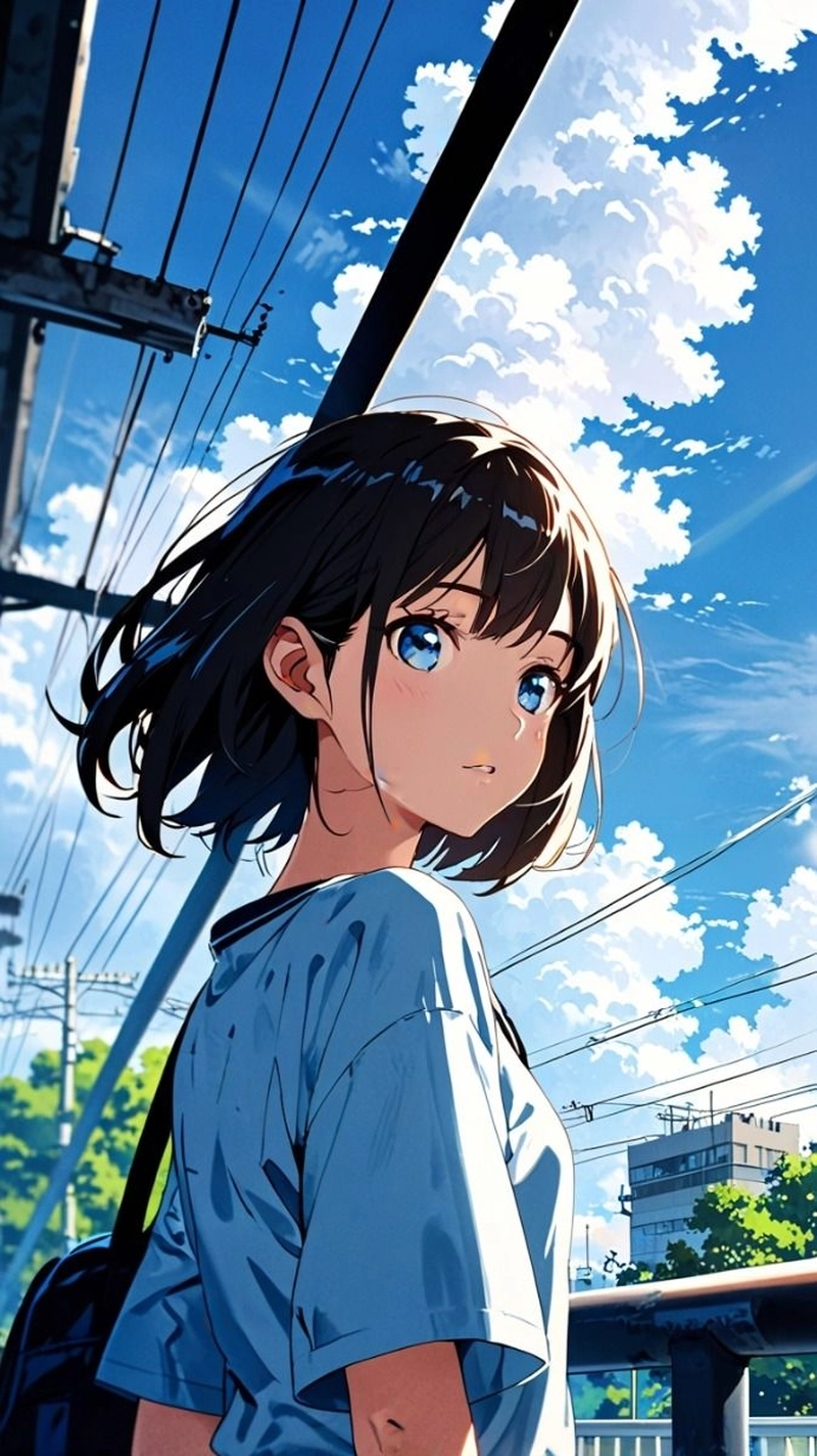 Tóc ngắn anime nữ buồn