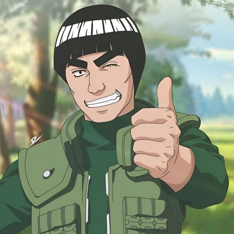 Ảnh Might Guy đang cười 