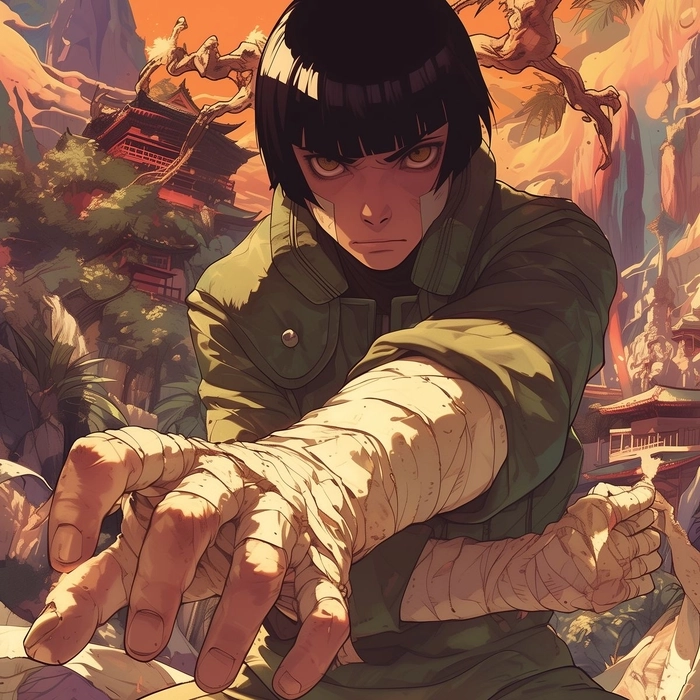 Ảnh Rock Lee luyện tập