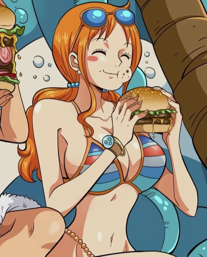 Hình Nami mặc đồ bơi