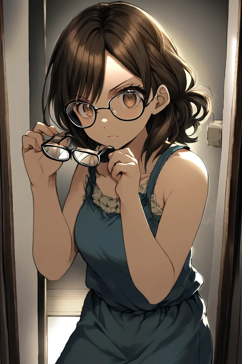 ảnh anime nữ đeo kính 3D