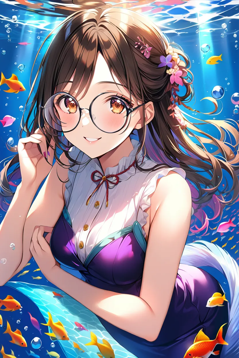 hình anime nữ đeo kính