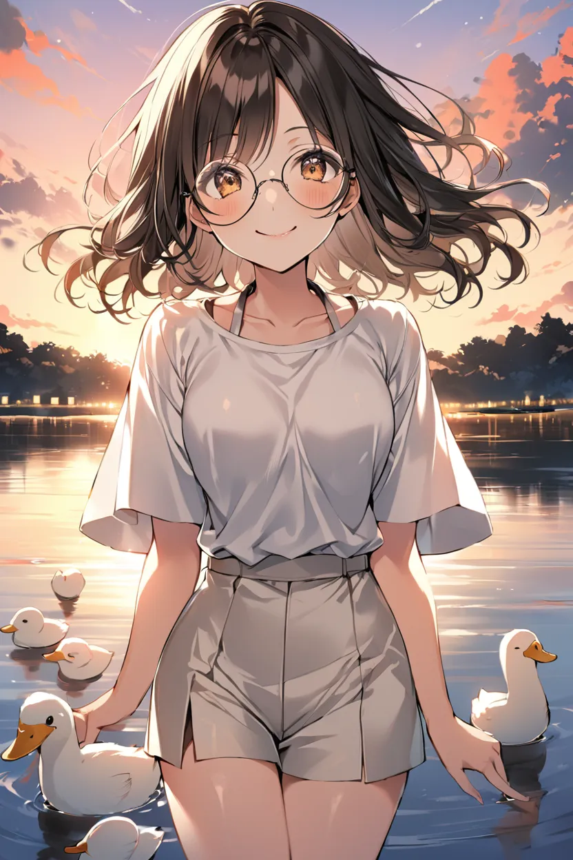 anime nữ tóc ngắn đeo kính