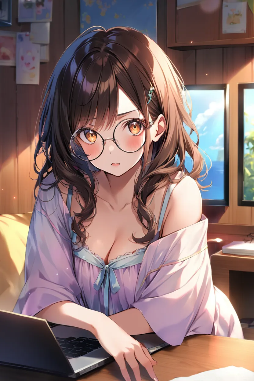 avatar anime nữ đeo kính