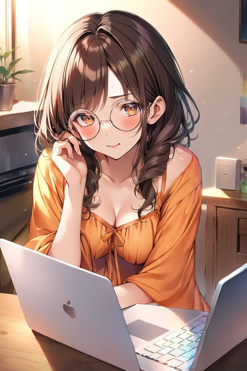 ảnh anime nữ đeo kính