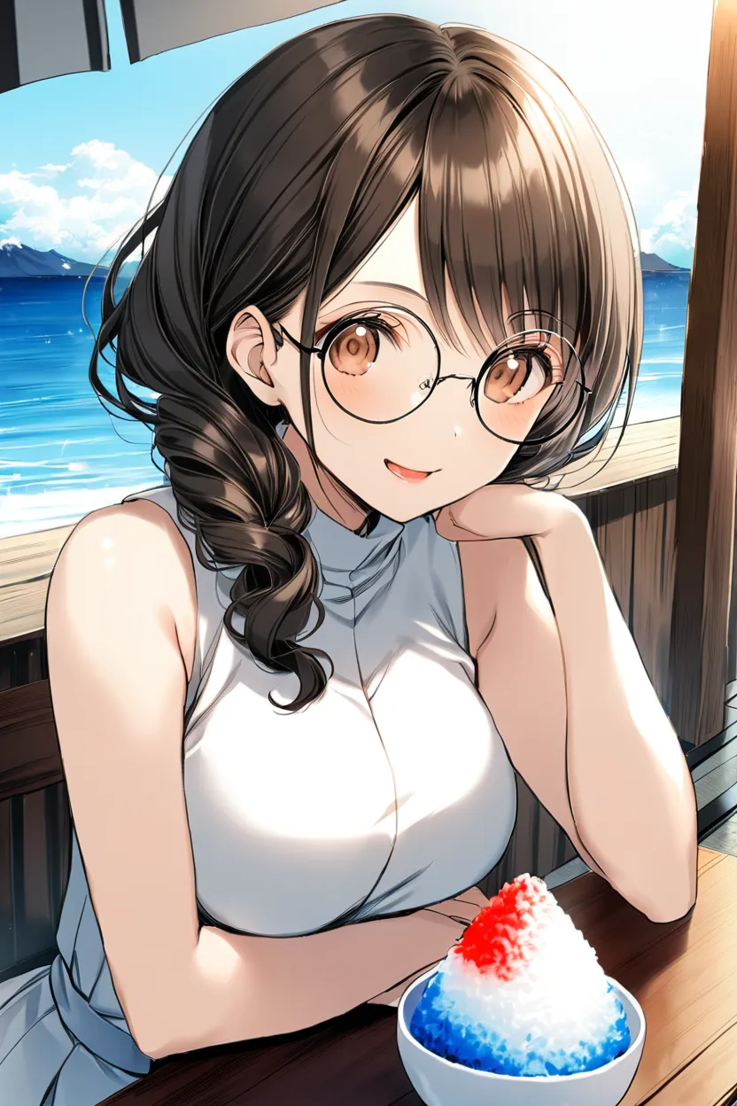 ảnh anime nữ đeo kính cute nhất