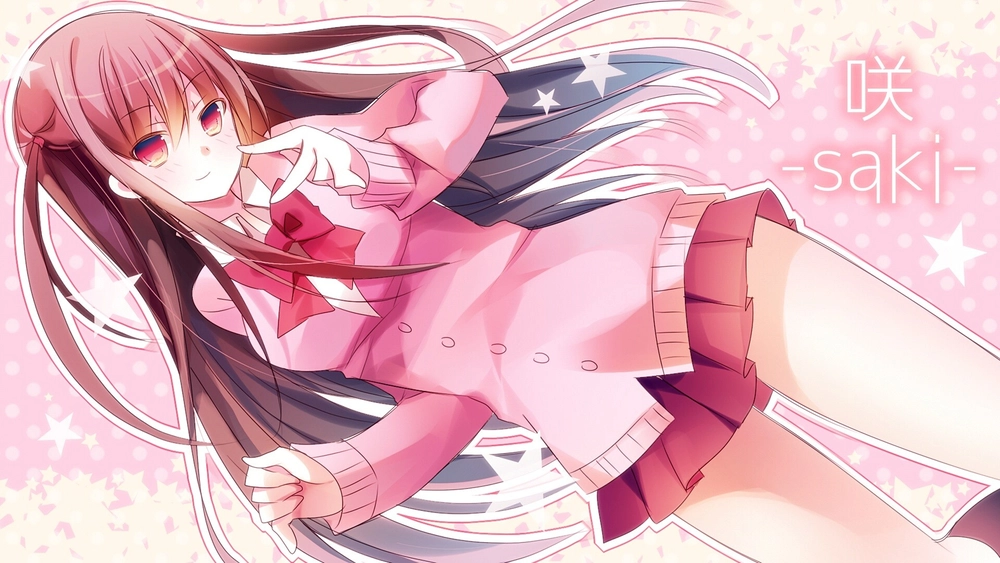 ảnh anime nữ màu hồng dễ thương 5