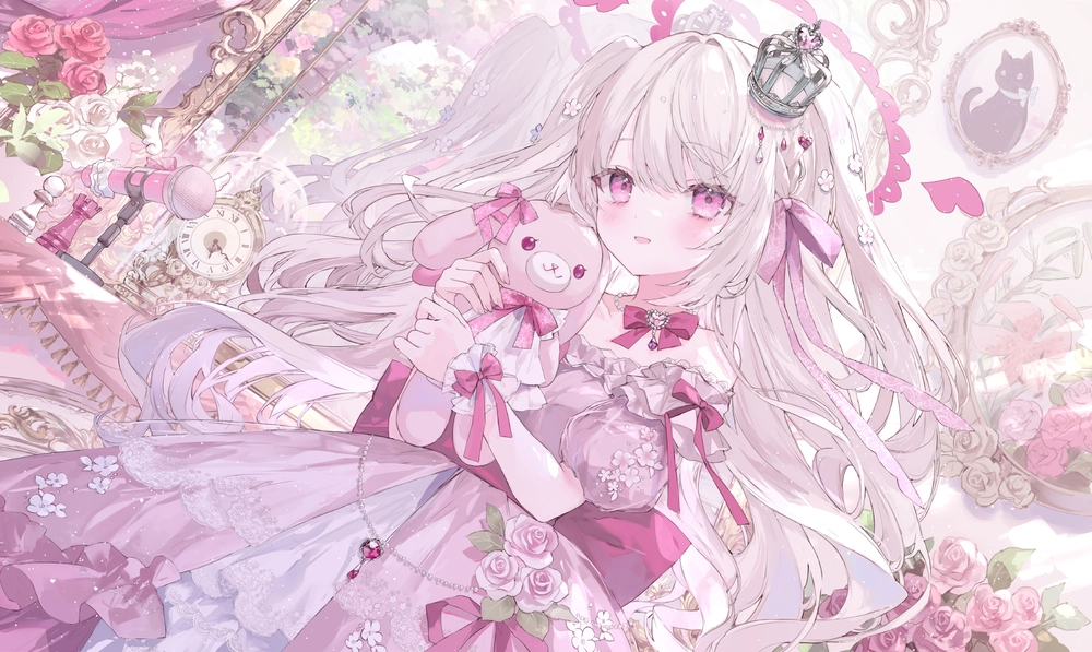 anime nữ màu hồng 5