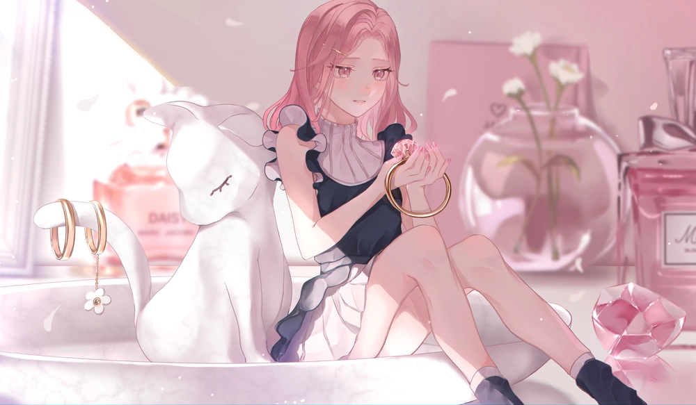 ảnh anime màu hồng 3