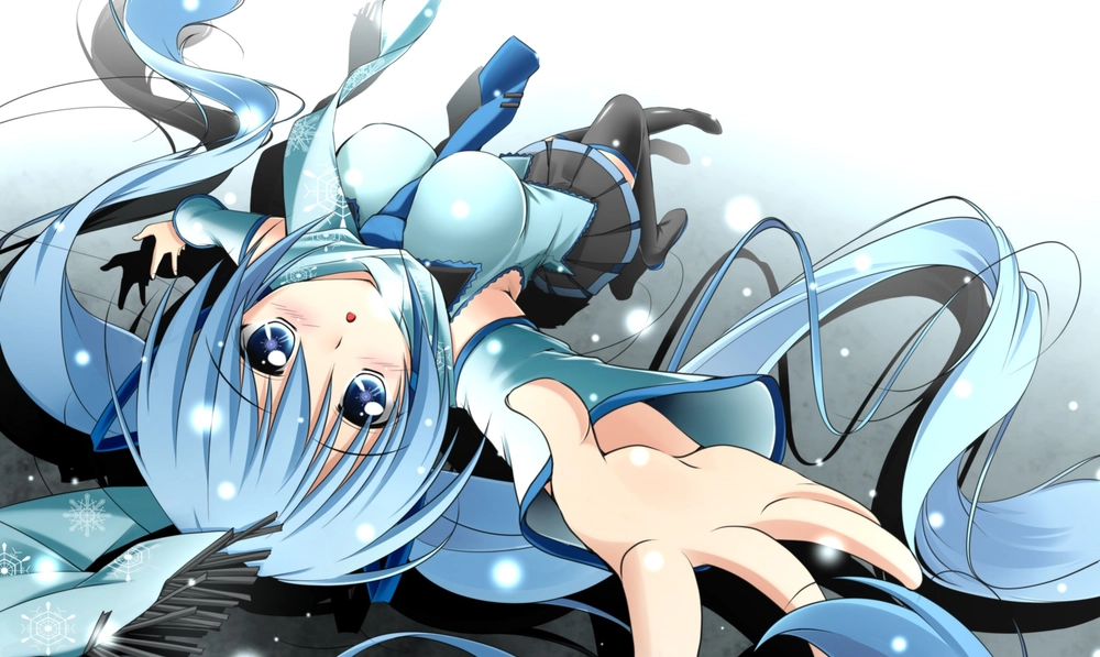 avatar anime nữ màu xanh dương