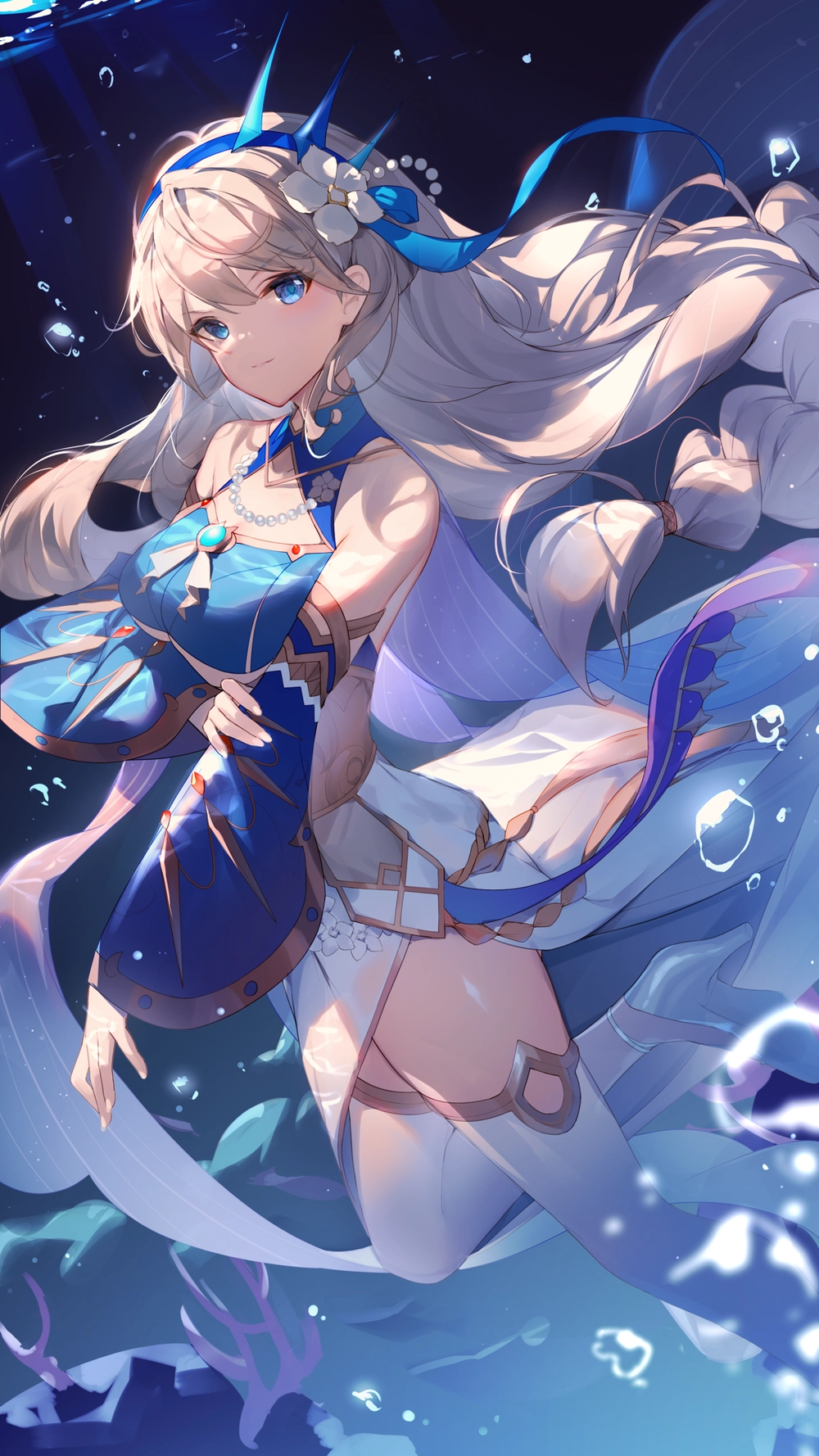 anime nữ tóc xanh dương ngầu