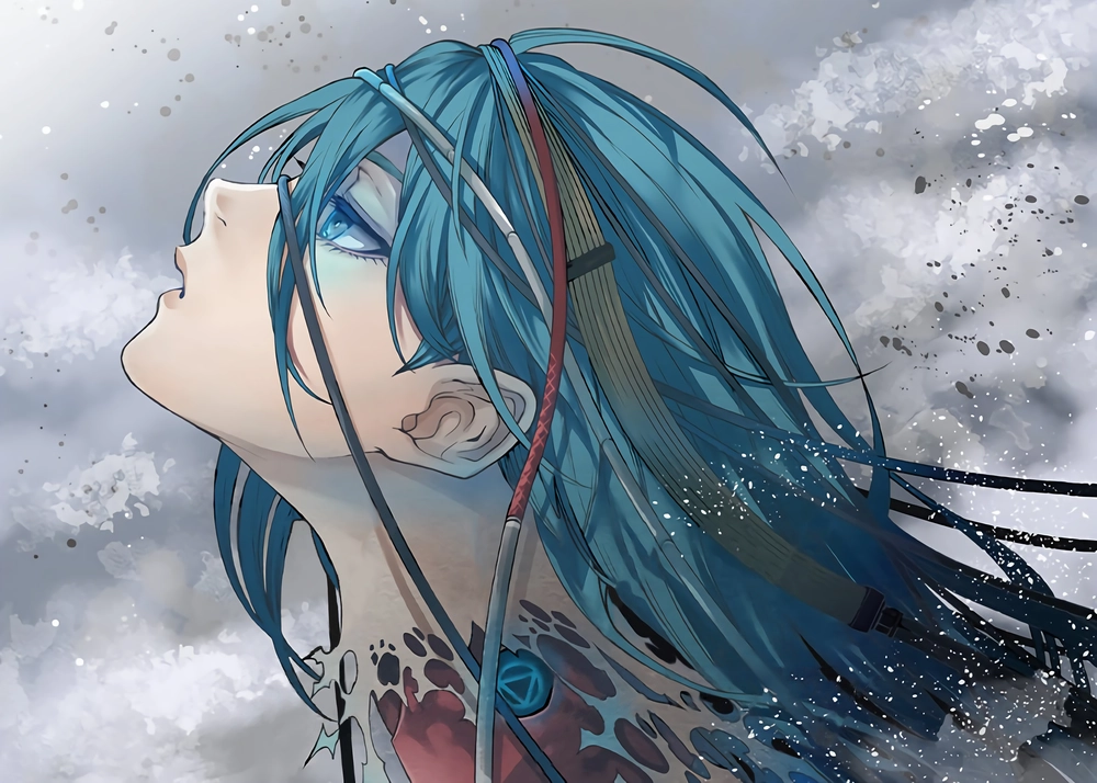 ảnh anime tóc xanh ngầu