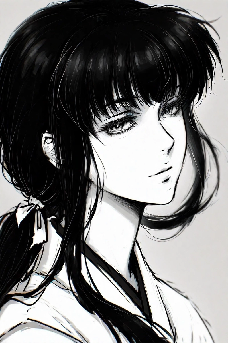 Ảnh Kikyo trắng đen