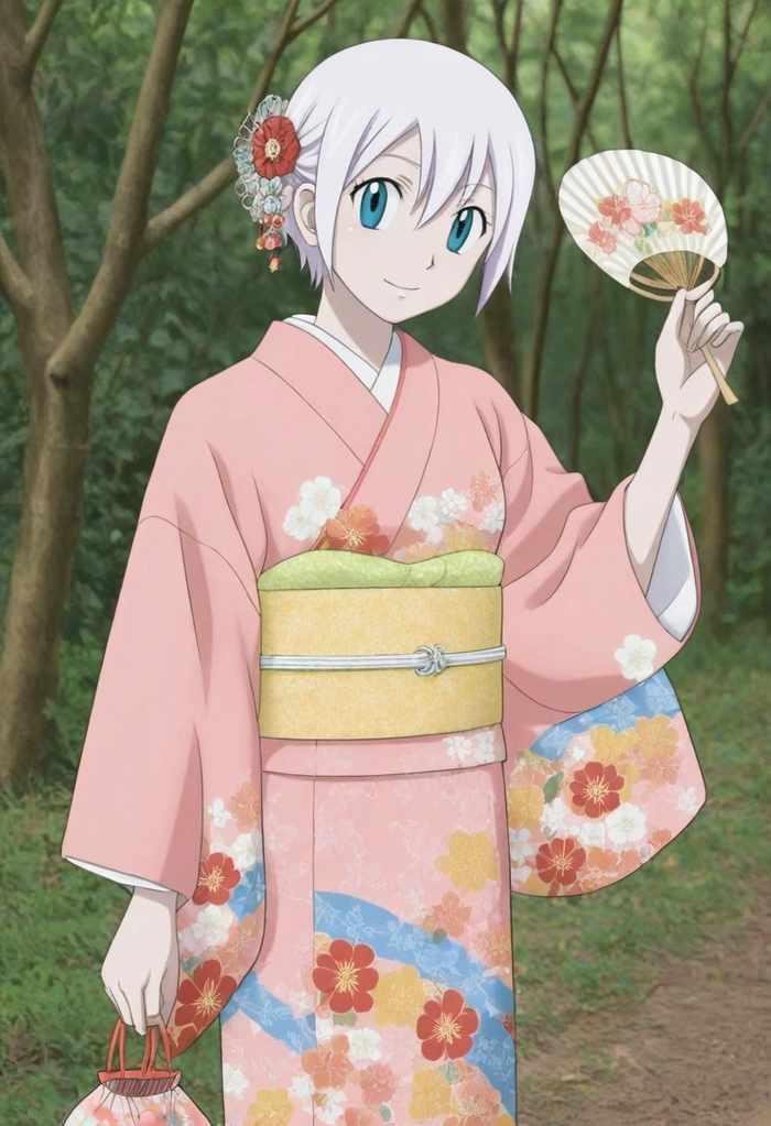 Ảnh Lisanna Strauss mặc kimono xinh