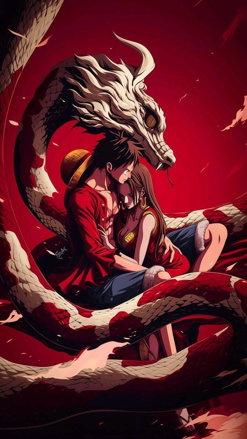Ảnh Luffy và Boa Hancock anime