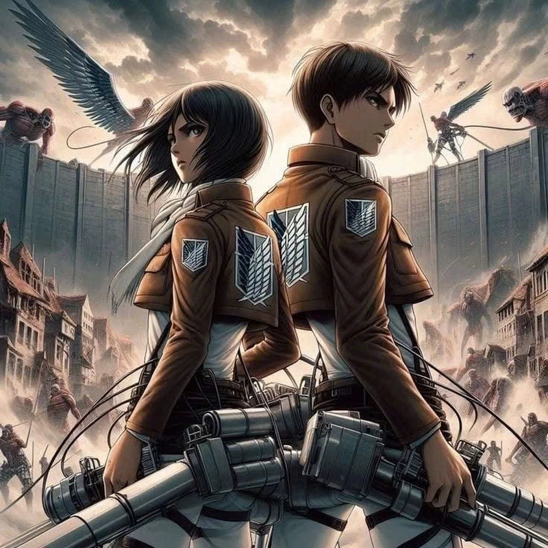 Ảnh Mikasa và Eren đáng yêu