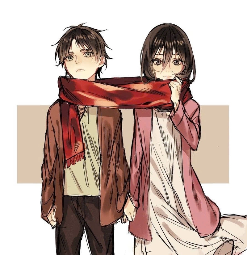 Ảnh Mikasa và Eren tình cảm