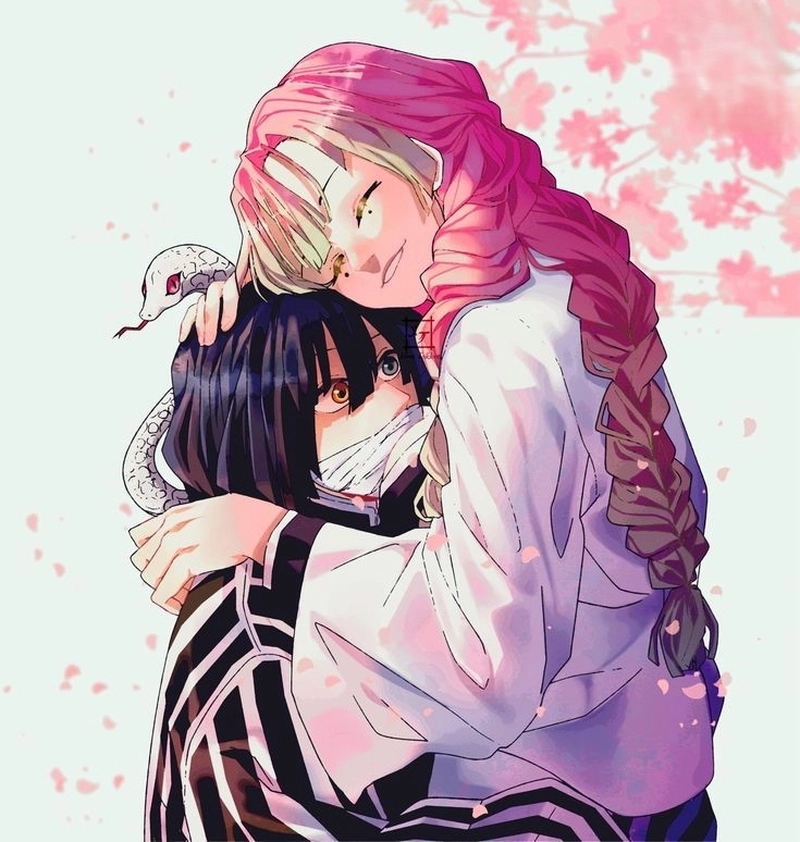 Ảnh Mitsuri cùng Obanai tình cảm