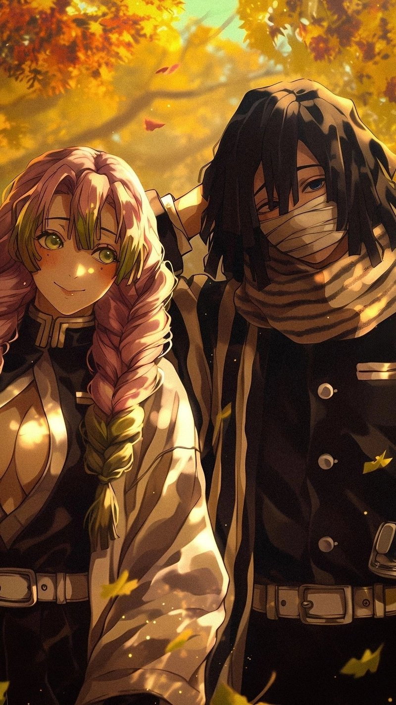 Ảnh Mitsuri và Obanai ngọt ngào