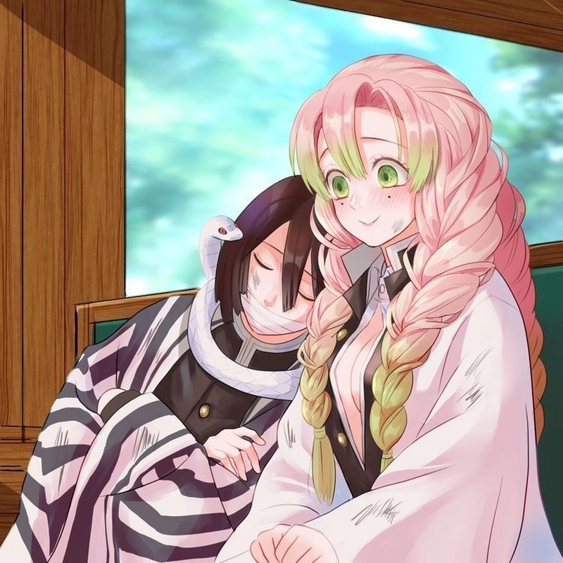 Ảnh Obanai & Mitsuri siêu đáng yêu