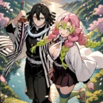 Ảnh Obanai và Mitsuri thân mật