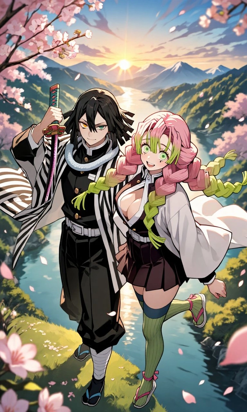 Ảnh Obanai và Mitsuri thân mật