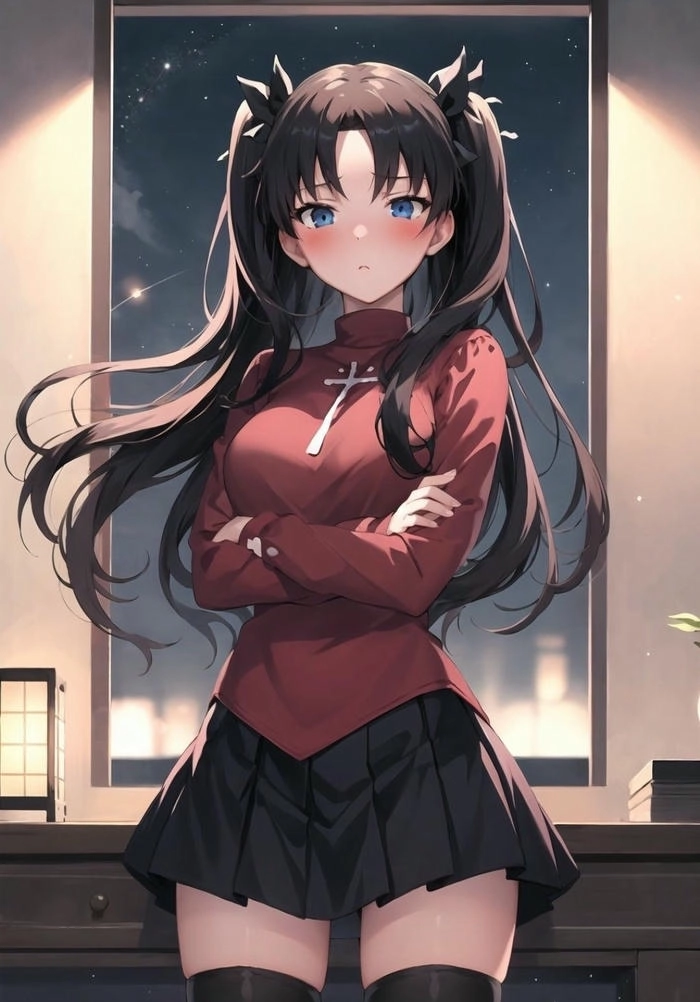 Rin Tohsaka cute fanart anime