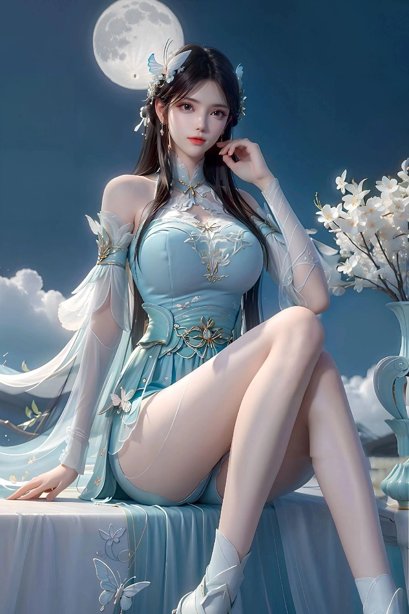 Ảnh Tiêu Huân Nhi dưới trăng