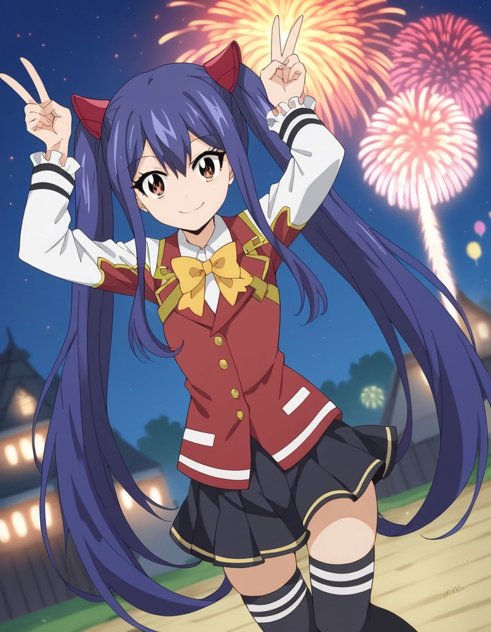 Ảnh Wendy Marvell xem pháo hoa