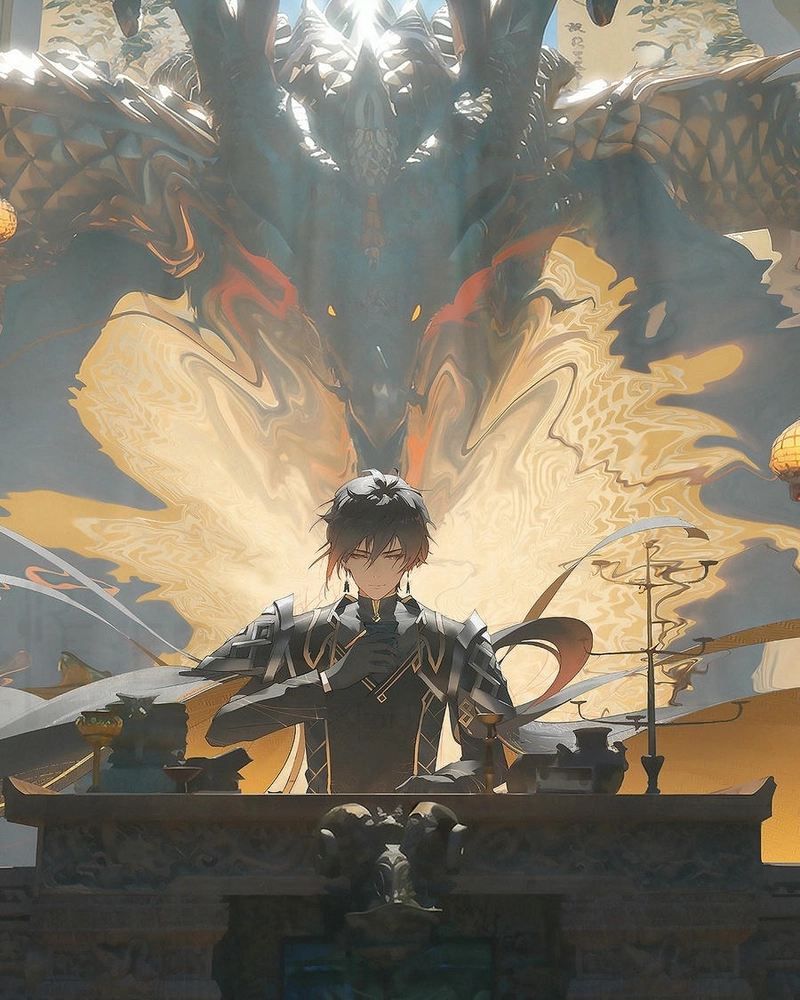 Ảnh Zhongli đầy cá tính