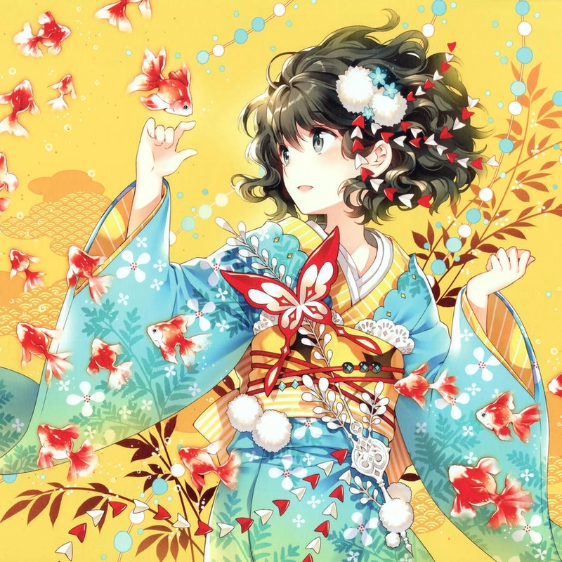 Ảnh anime xinh xắn mặc kimono
