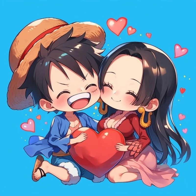Ảnh đẹp anime Luffy và Boa Hancock