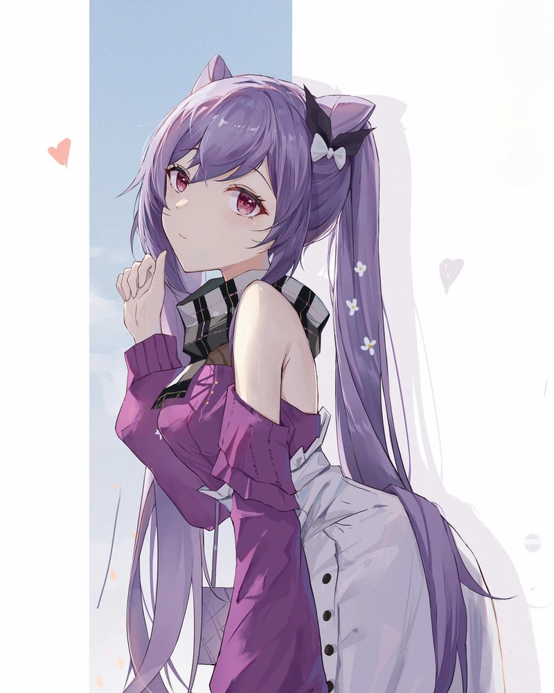 Hình Keqing cute xinh xắn