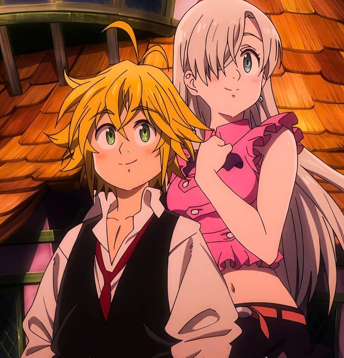 Hình Meliodas Elizabeth cười ngọt