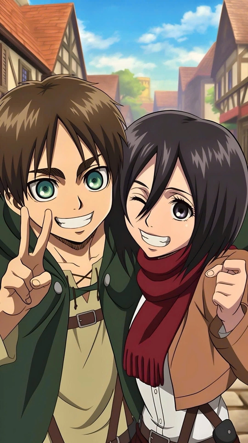 Hình Mikasa Eren ngọt ngào