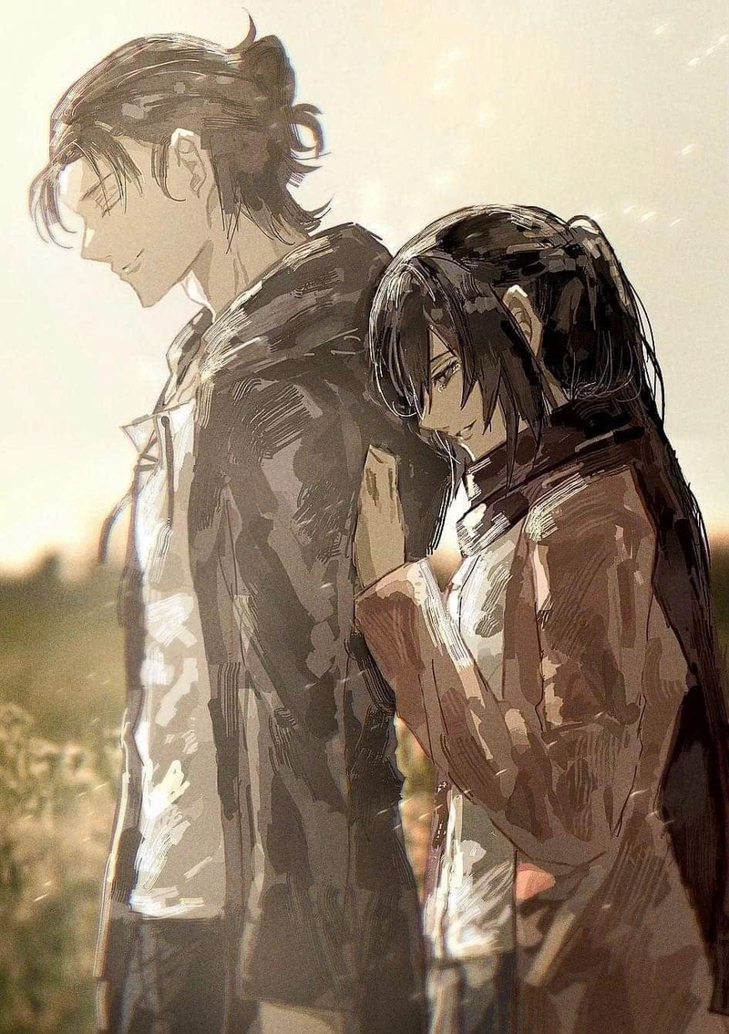 Hình Mikasa và Eren đáng yêu