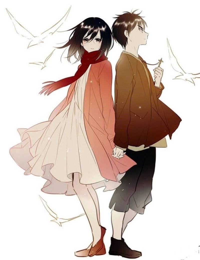 Hình Mikasa và Eren dễ thương