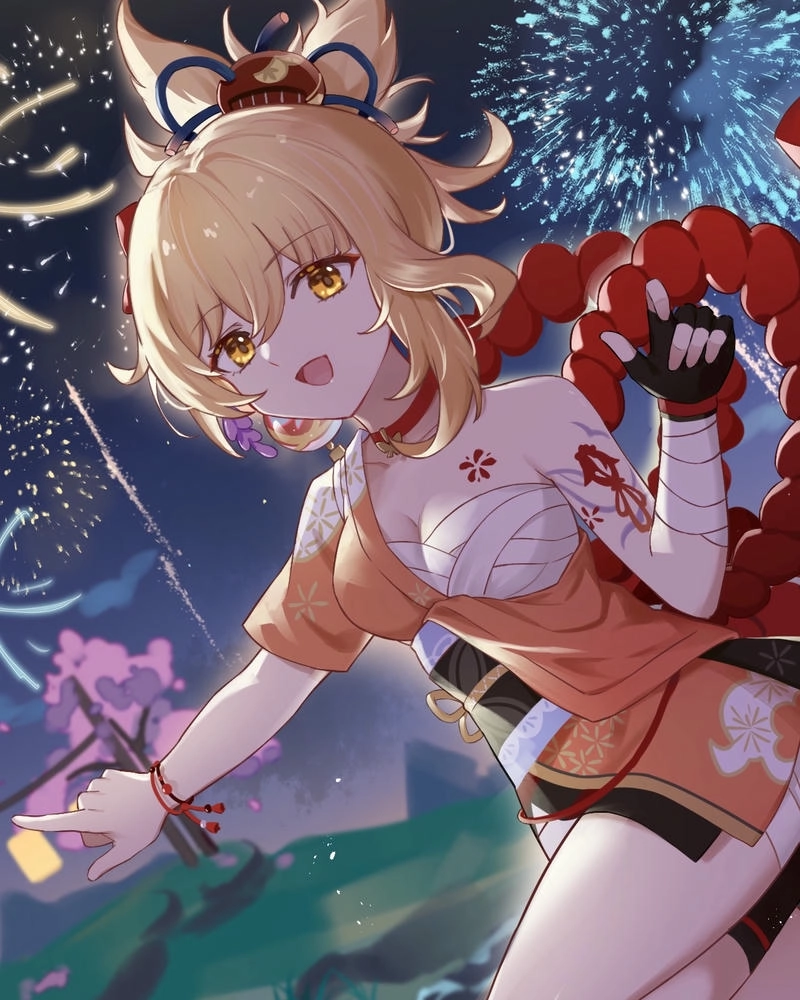 Hình Naganohara Yoimiya đáng yêu ngọt ngào